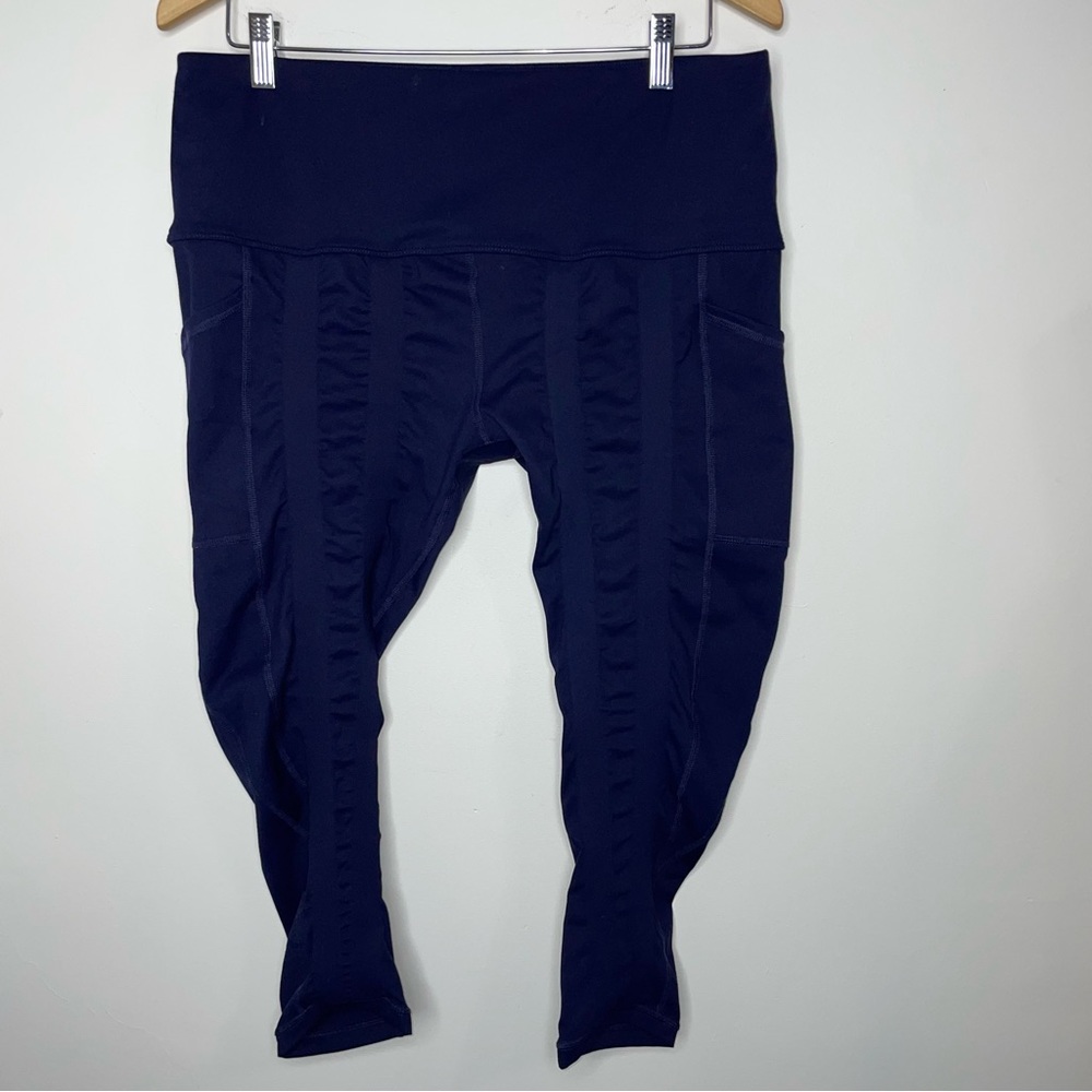 Sweetflexx Resistance Activewear Capri Leggings Size 16 Blue Yoga Athletic